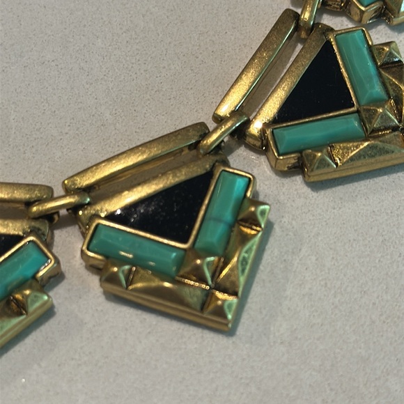 Stella & Dot Gold with Faux Turquoise Necklace - Picture 2 of 3